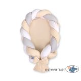 Nido trenzado 2 en 1 My Sweet Baby - Blanco, gris y beige - imagen 2