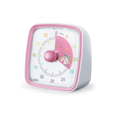 Temporizador con Alarma y Luz Unicornio Blanco y Rosa