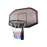 Tablero 105x70 cm y aro 45 cm reglamentario, vista frontal del set de baloncesto