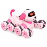 Perro robot en acción, perfecta para el jardín y el juego activo.