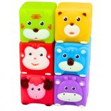 Juego de bloques de goma suave con animales educativos - 6 piezas