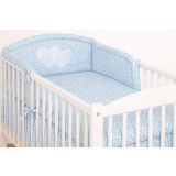Protector de Cuna My Sweet Baby – Corazones Flores Azules