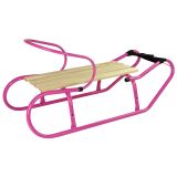 Metal Sled with Backrest Strap Pink