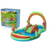 Parque inflable Bestway con resbaladilla en el jardín