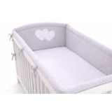 Protector de Cuna My Sweet Baby XXL Corazones Blancos y Grises