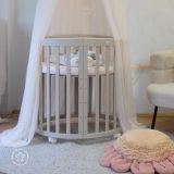 Cuna Ovalada 7 en 1 con Colchón Waldin - Cashmere