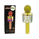 Micrófono Inalámbrico USB Altavoz Karaoke WS-858 Dorado