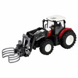 Tractor agrícola teledirigido Lean toys con carrocería roja y ruedas de goma