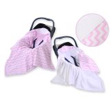 Manta de Coche para Bebés My Sweet Baby - Chevron Rosa y Blanco