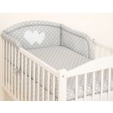 Protector de Cuna My Sweet Baby - Corazones en Blanco y Gris