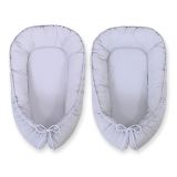 Baby Nest Double-sided Premium Cocoon For Infants Bobono- White Polka Dots On Grey/grey