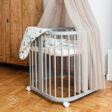 Cuna de Bebé 7 en 1 Waldin con Colchón - Gris