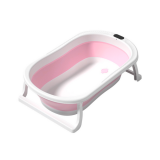 Bañera plegable con pies antideslizantes color rosa