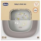 Platos Chicco en color gris - suaves y libres de BPA.