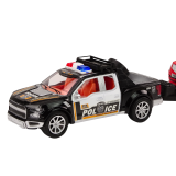 Set de Policía con Camioneta Pickup y Remolque de Rescate