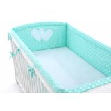 Protector de Cuna XXL My Sweet Baby - Corazones en Mint