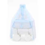 Cesta de Mimbre Moisés My Sweet Baby Deluxe Amelie - Blanco y Azul