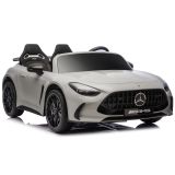 Coche eléctrico Mercedes AMG DK-GT63 en gris claro con diseño deportivo
