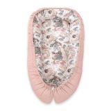 Baby Nest Double-sided Premium Cocoon For Infants Bobono - Sepia Roses/pastel Pink