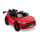 Toyz Volti rojo, detalle interior ecopiel con cinturón y volante multimedia