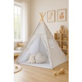 Tipi para Niños My Sweet Baby con Plumas Decorativas - Chevron Gris - imagen 2