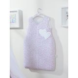 Cotton Sleeping Bag For Children, Size M, 6-12 Months, Tog 2.5, All-season, Hearts Pink Flowers