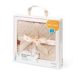 Manta de lana merino Babyono beige claro para bebé - imagen 2