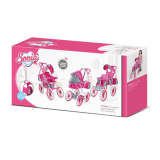 Carrito de Muñecas de Metal con Ruedas Grandes Rosa