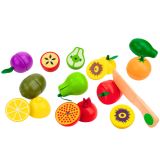 Set de Frutas de Madera Magnético con Cuchillo Seguro - imagen 3