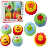 Set de Pelotas Blandas Coloridas con Frutas 4 piezas