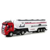 Camión de juguete Lean Toys en color rojo y blanco, hecho de plástico resistente