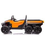 Vehículo 6 ruedas Lean Cars 163 cm naranja, vista lateral con puertas abatibles