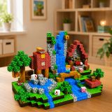 Bloques en uso creando un paisaje en un ambiente recreativo