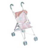 Vista lateral del carrito Chicco toys con asiento de tela y dosel plegable.