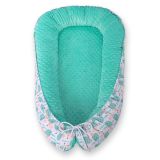 Baby Nest Double-sided Premium Cocoon For Infants Bobono Minky- Hedgehogs Mint