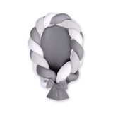 Nido trenzado 2 en 1 My Sweet Baby - Blanco y gris