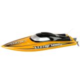 Barco de motor RC Lean toys amarillo 74 km/h para aventuras acuáticas