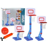 Canasta de baloncesto ajustable en azul con balón incluido