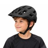 Casco negro de MTB Lean, fabricado con PC y EPS, diseño ligero.