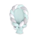 Nido trenzado 2 en 1 My Sweet Baby - Blanco, gris y menta