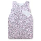 Cotton Sleeping Bag For Children, Size M, 6-12 Months, Tog 2.5, All-season, Hearts Pink Flowers