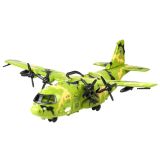 Aeronave militar con figuras de soldados incluidas en el set.