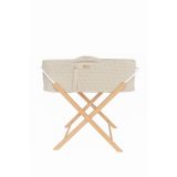 Moisés Boho My Sweet Baby con soporte - Hecho a mano en crema