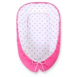 Baby Nest Double-sided Premium Cocoon For Infants Bobono- Stars Grey-pink/ Pink
