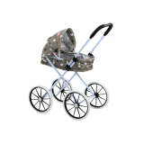 Carrito de muñecas Lean Toys con diseño elegante en color gris.