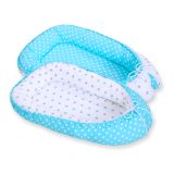 Baby Nest Double-sided Premium Cocoon For Infants Bobono- White Dots/ Grey Stars