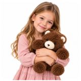 Peluche marrón de 30 cm, material de peluche suave