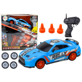 Coche Deportivo Control Remoto R/C 1:24 Azul con Ruedas Intercambiables