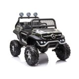 Coche eléctrico infantil Mercedes Unimog S camuflaje militar LEAN CARS vista lateral