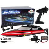Lancha motorizada RC 2.4 GHz Lean Toys roja, vista superior